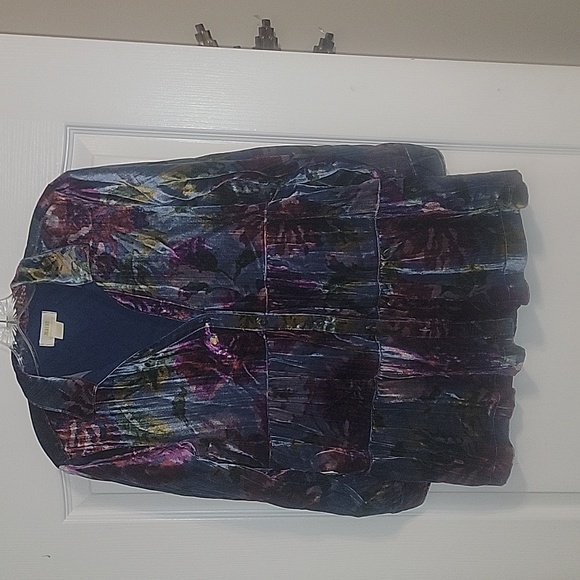 Anthropologie Maeve Reverie Velour Tiered Blouse size xsp - Picture 1 of 4